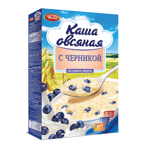 UVELKA INSTANT BLUEBERRY OATMEAL 5x40gm