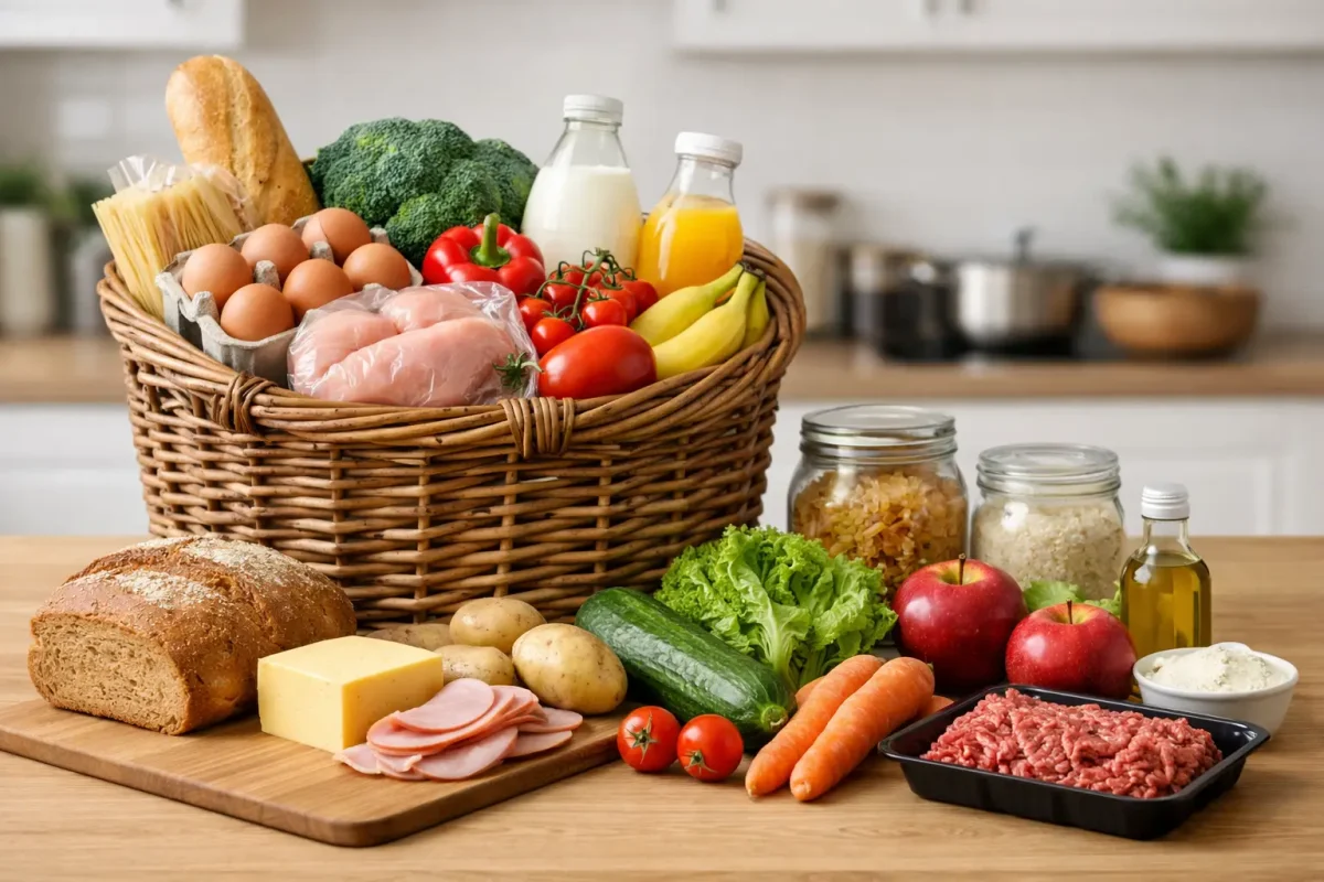 Family Grocery Basket Example for Weekly Shopping